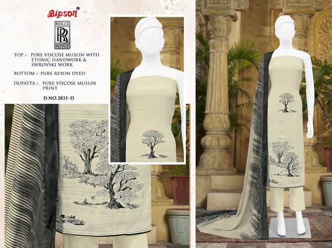 Rolls Royce 2851 By Bipson Viscose Muslin Dress Material Wholesale Price In Surat